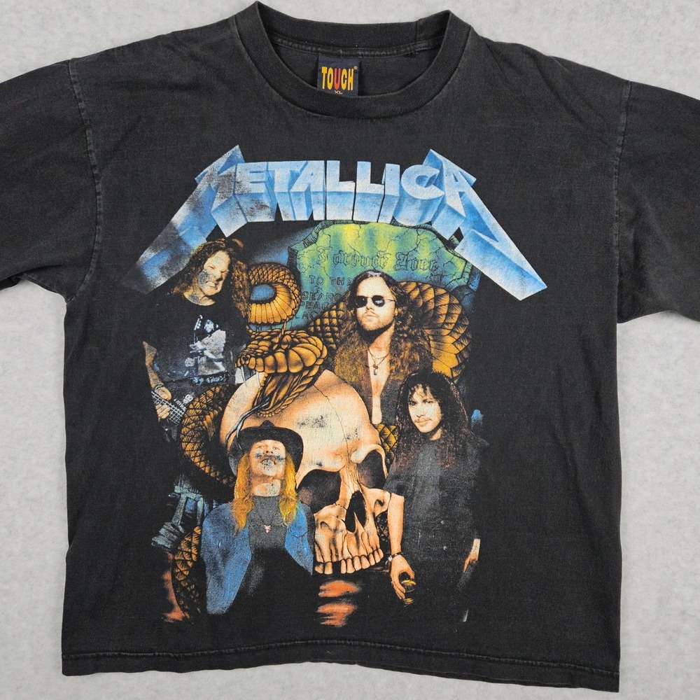 Metallica Touch Mens XL Black Long Sleeve Shirt Graphic Band Tee Rock Music Rare